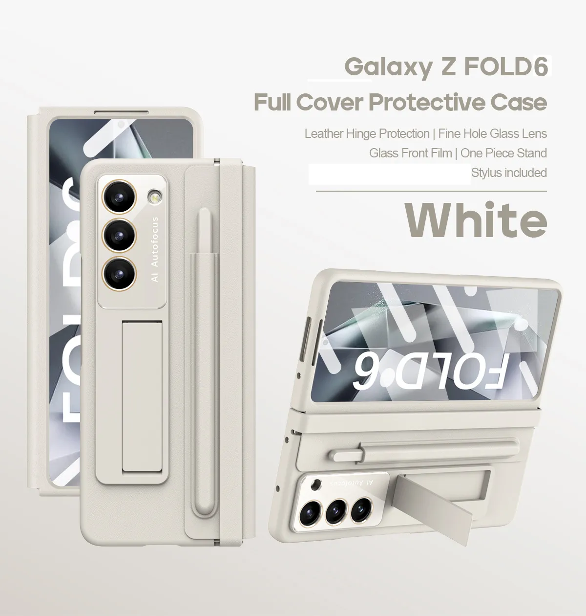 Samsung Fold5 phone case, FOLD4, foldable screen, leather hinge, pen slot, full-coverage protective case, screen protector in one piece.