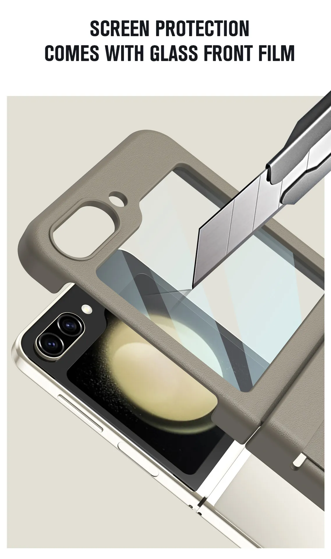 Samsung ZFlip 7FE phone case, FLIP 6 foldable screen, leather hinge, pen slot, full-coverage protective case, suitable for use with film.