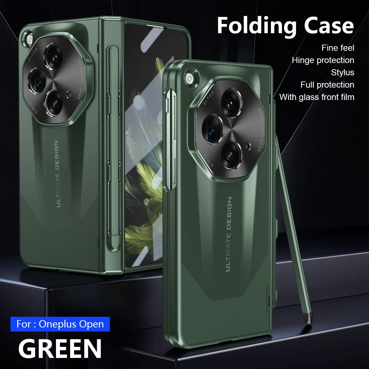 Compatible with OnePlus Open foldable phone case, pen slot hinge film, all-in-one full-coverage drop-proof protective case