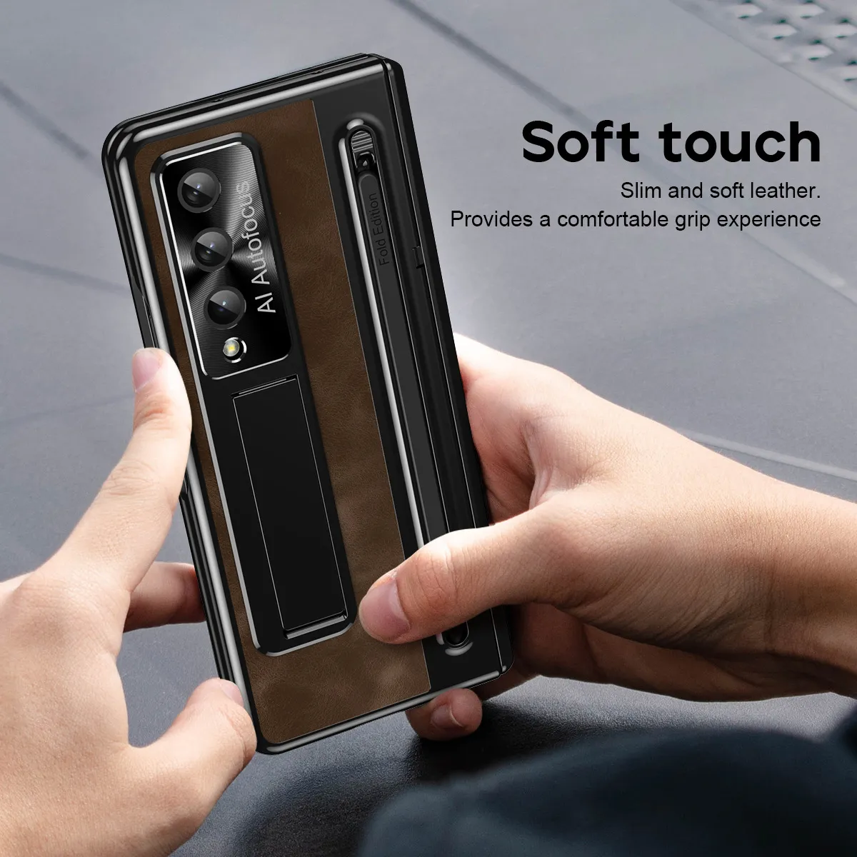 Compatible Samsung Zfold 5 phone case FOLD4 folding official pen slot case film integrated full-coverage anti-drop protective case