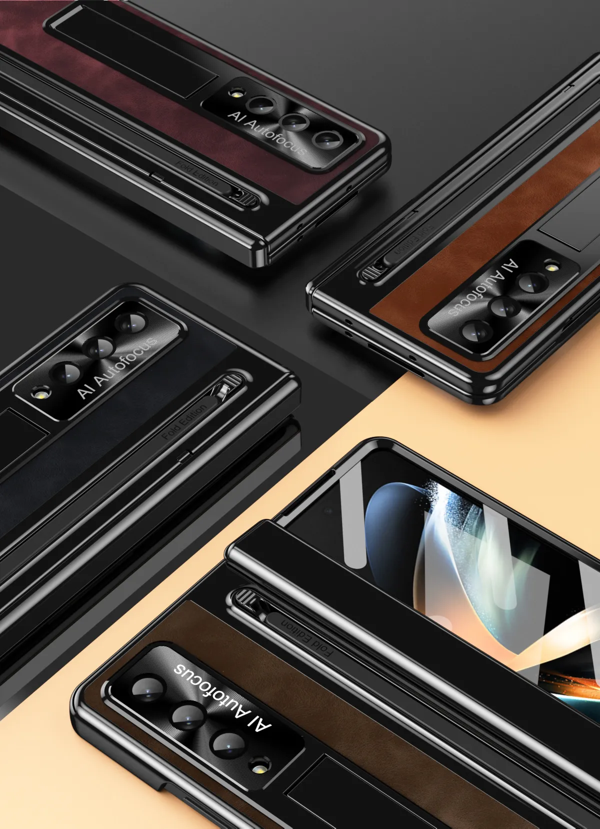 Compatible Samsung Zfold 5 phone case FOLD4 folding official pen slot case film integrated full-coverage anti-drop protective case