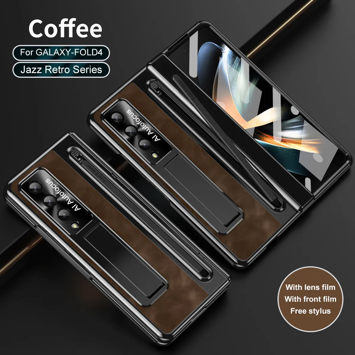 Compatible Samsung Zfold 5 phone case FOLD4 folding official pen slot case film integrated full-coverage anti-drop protective case