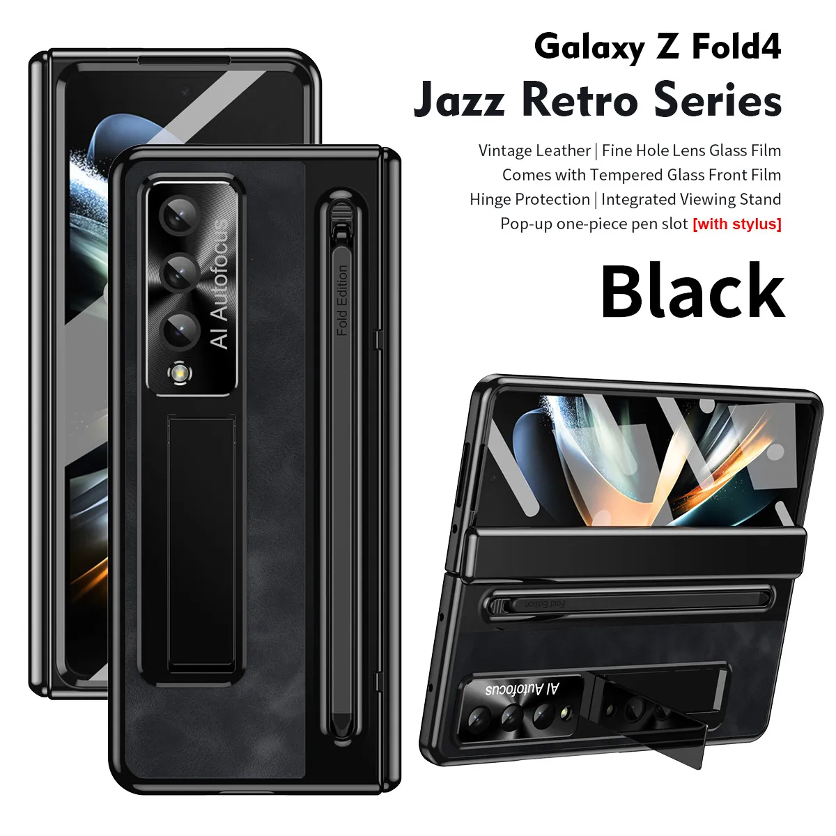 Compatible Samsung Zfold 5 phone case FOLD4 folding official pen slot case film integrated full-coverage anti-drop protective case