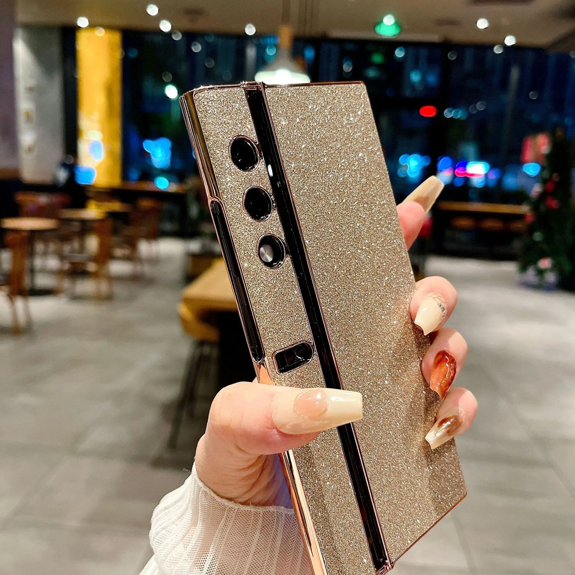 Compatible with Honor V Purse phone case, vpurse luxury glitter leather case, shell stand, drop-proof protective case