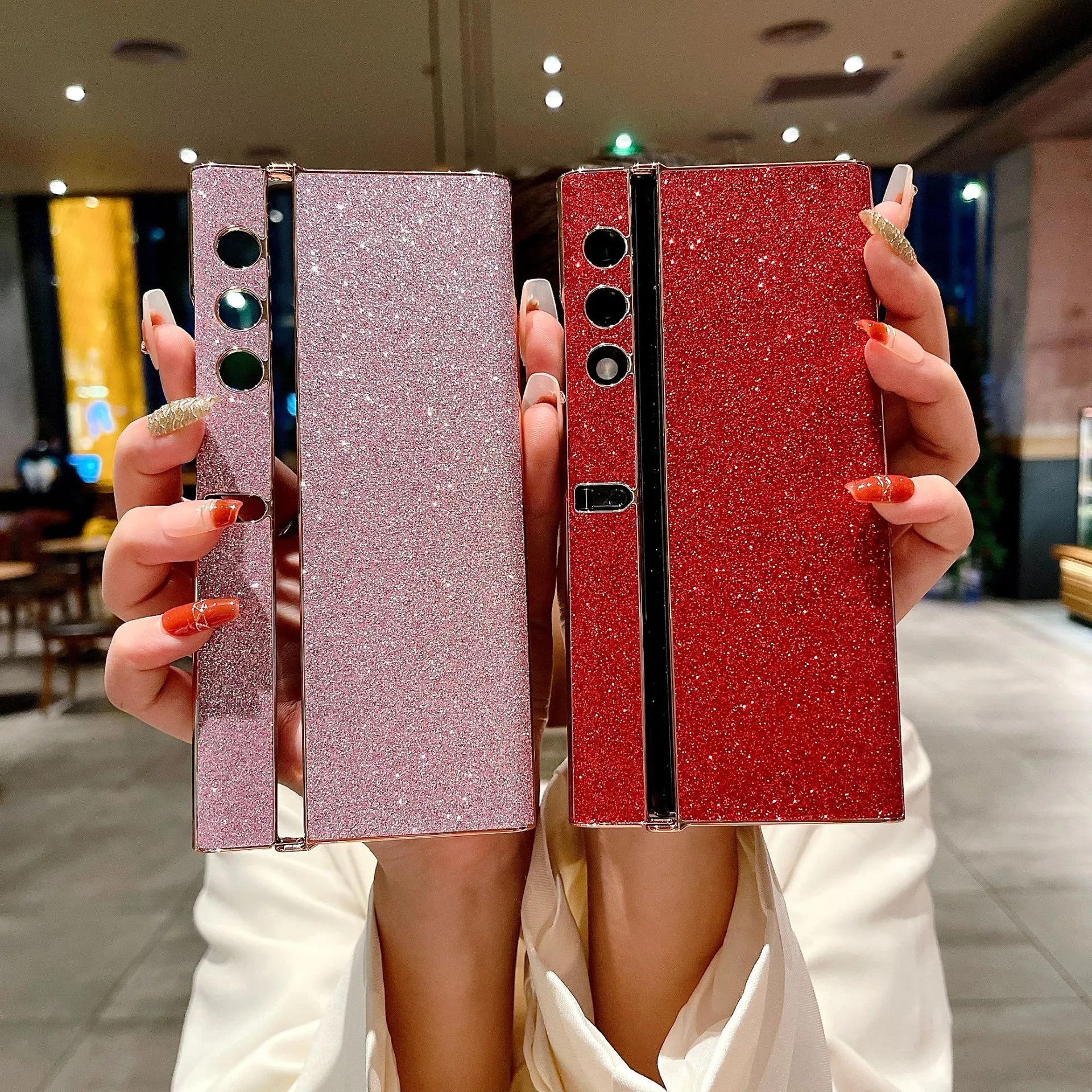 Compatible with Honor V Purse phone case, vpurse luxury glitter leather case, shell stand, drop-proof protective case