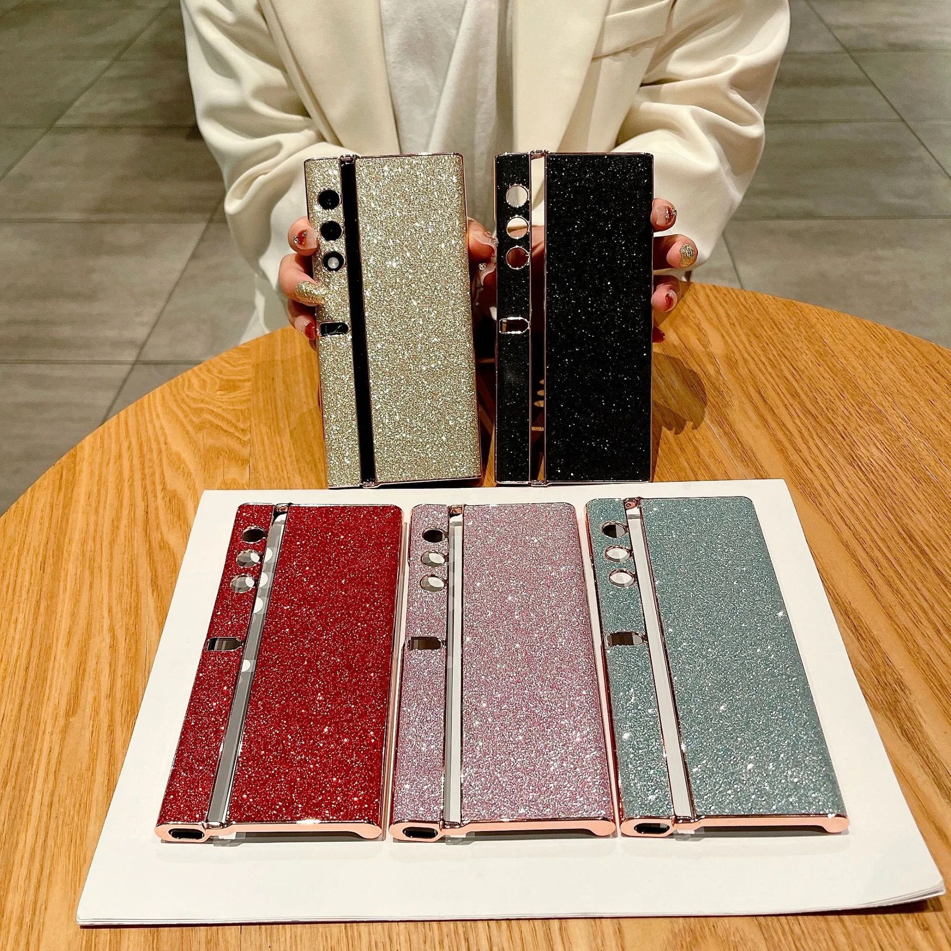Compatible with Honor V Purse phone case, vpurse luxury glitter leather case, shell stand, drop-proof protective case