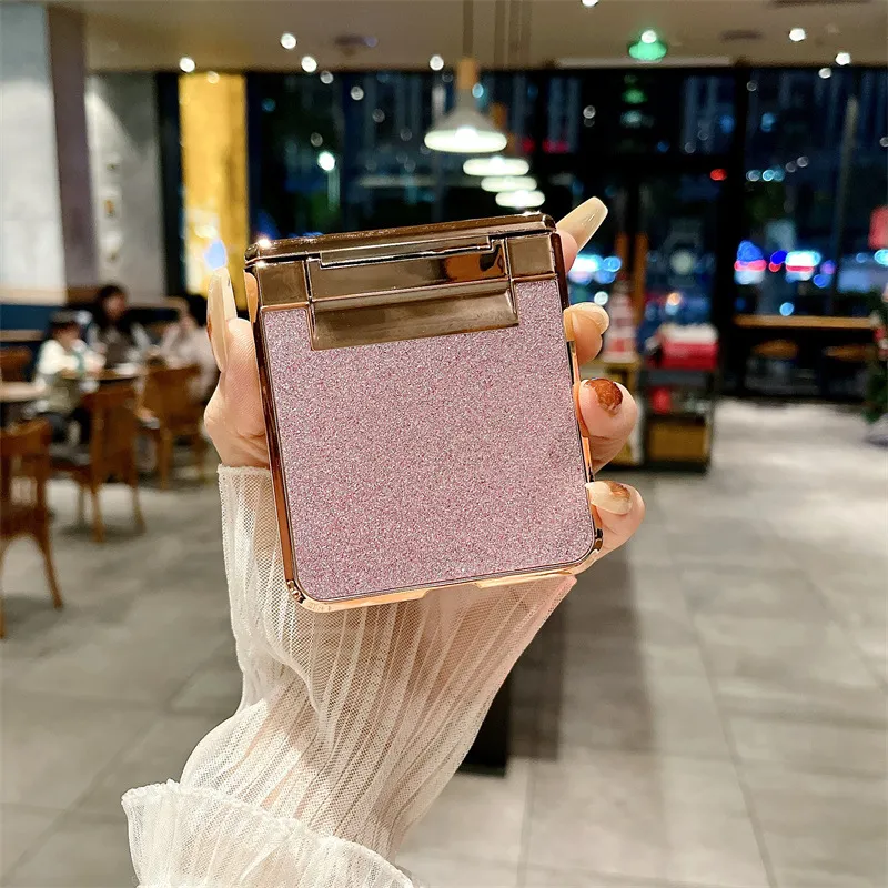 Compatible with vivo x Flip phone case, X FLIP foldable screen protective case, glitter diamond vegan leather, full coverage, drop protection.