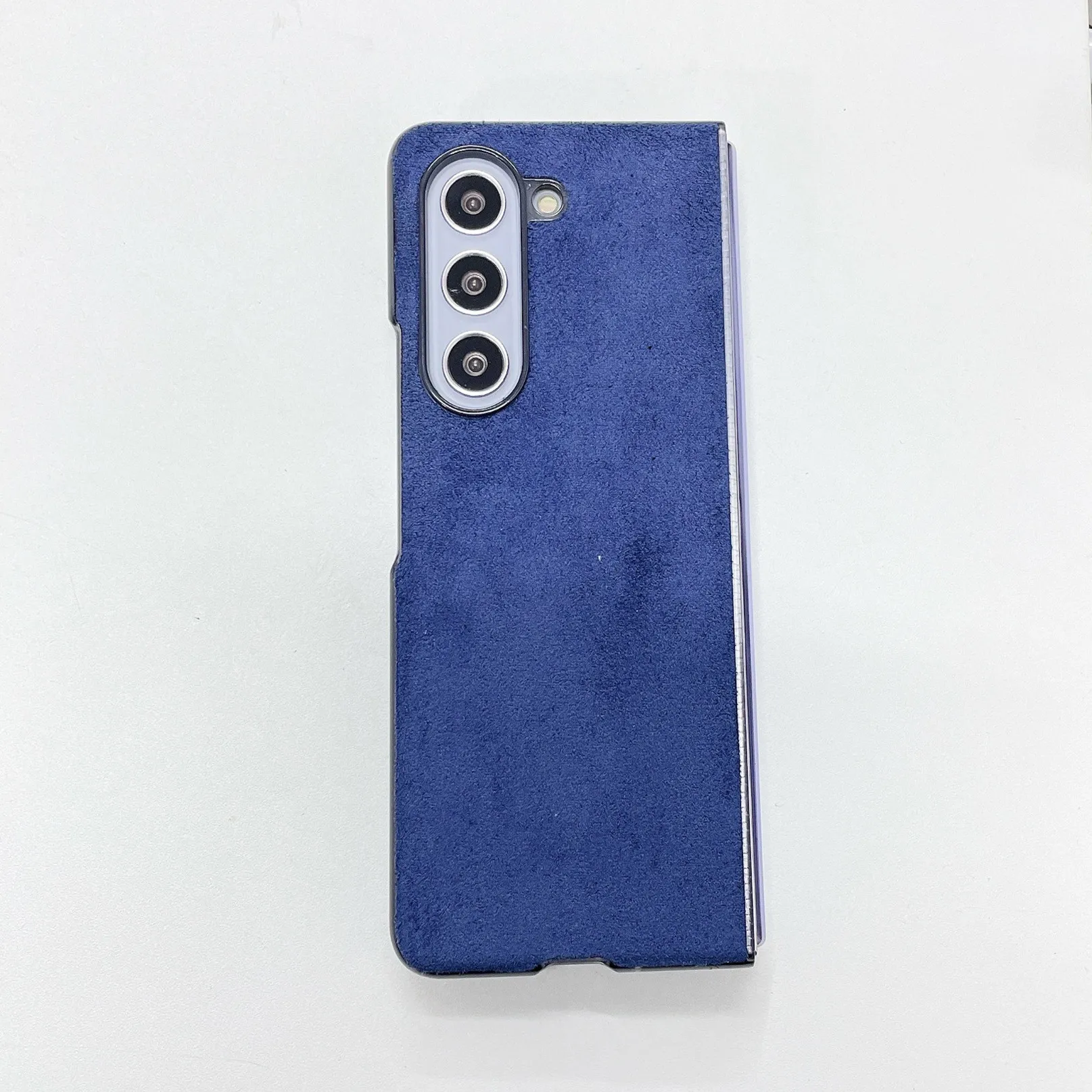 Samsung ZFold 5 Phone Case FOLD4 Folding Protective Case, Suede Shell, Vegan Leather, Solid Color, Ultra-thin Leather Case