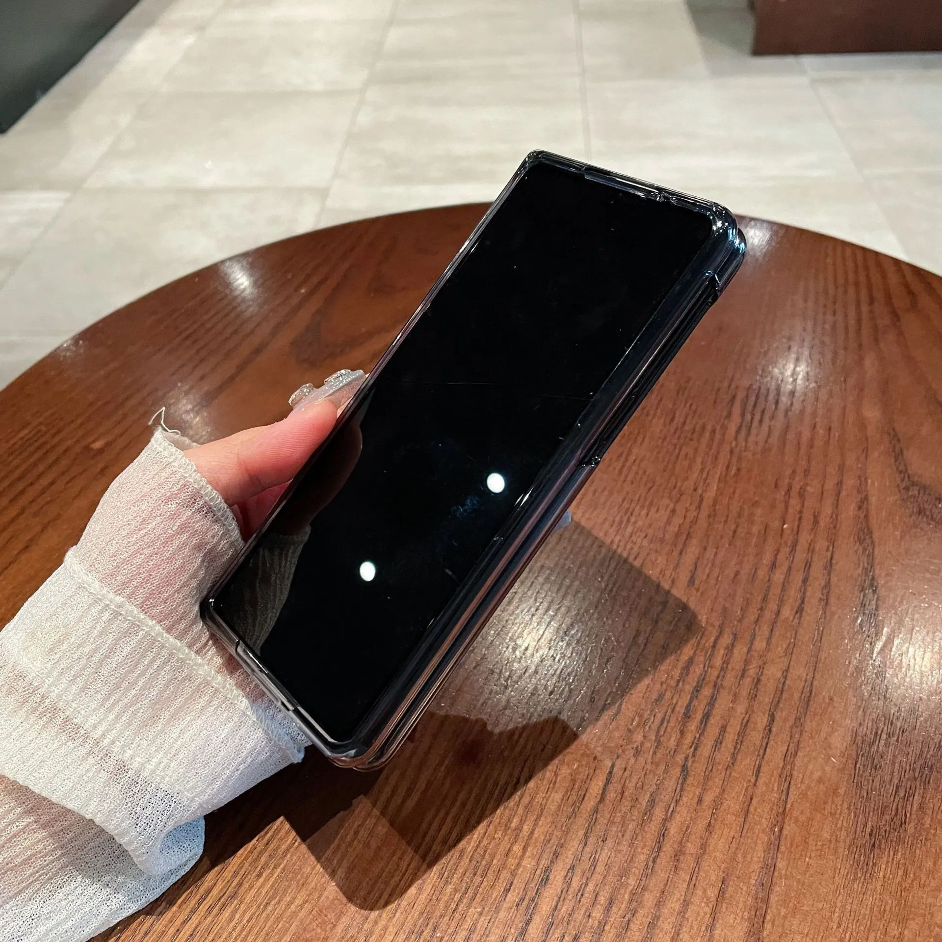 Compatible with Huawei Mate X5 phone case, MATE X5 folding solid color leather light luxury anti-drop protective case stand 5G