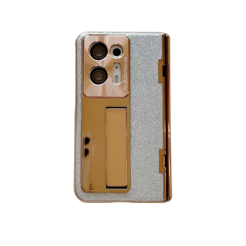 Compatible with OPPO Find N2 phone case, foldable screen protector, integrated glitter stand, drop-proof protective case