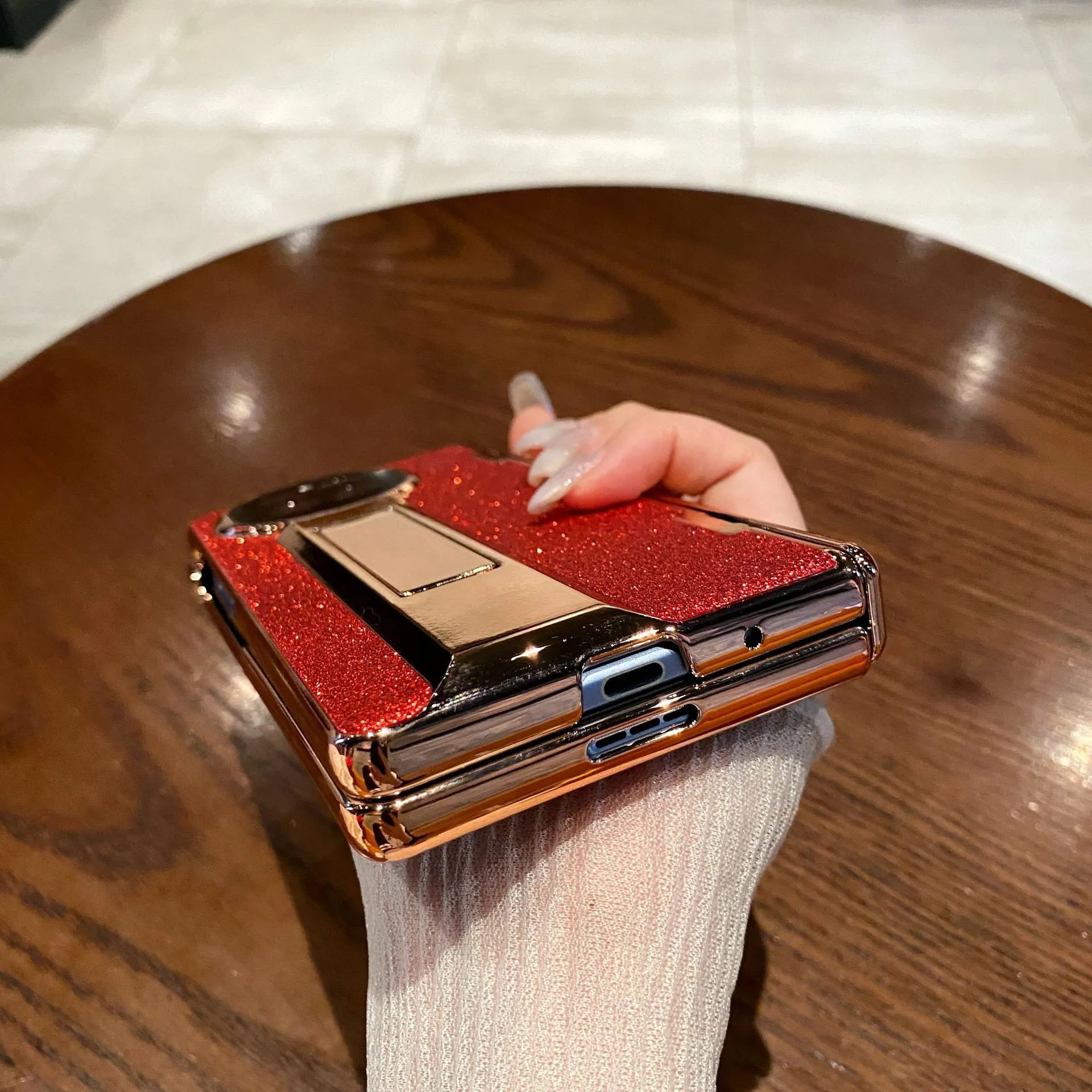 Compatible with vivo x fold2 phone case, XFOLD2 foldable screen glitter leather hinge full-coverage drop-proof protective case