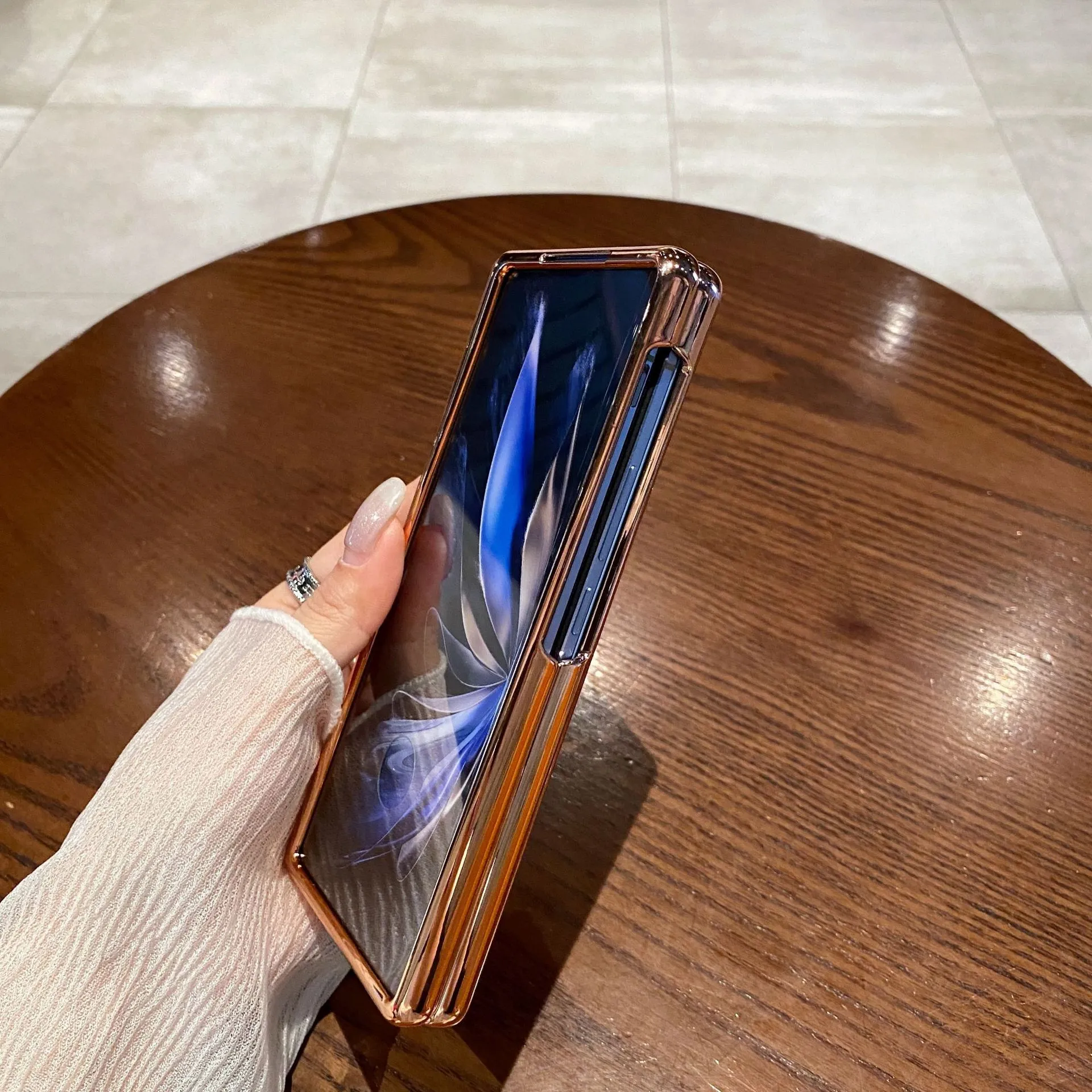 Compatible with vivo x fold2 phone case, XFOLD2 foldable screen glitter leather hinge full-coverage drop-proof protective case