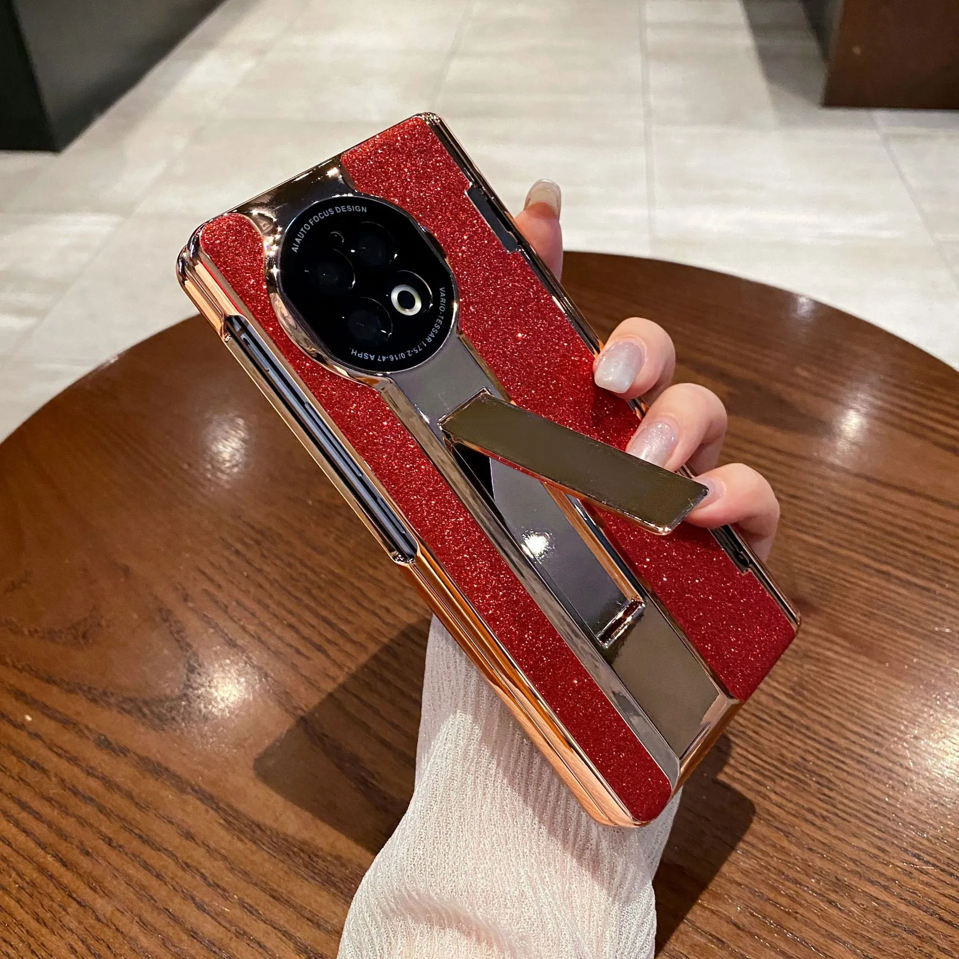 Compatible with vivo x fold2 phone case, XFOLD2 foldable screen glitter leather hinge full-coverage drop-proof protective case