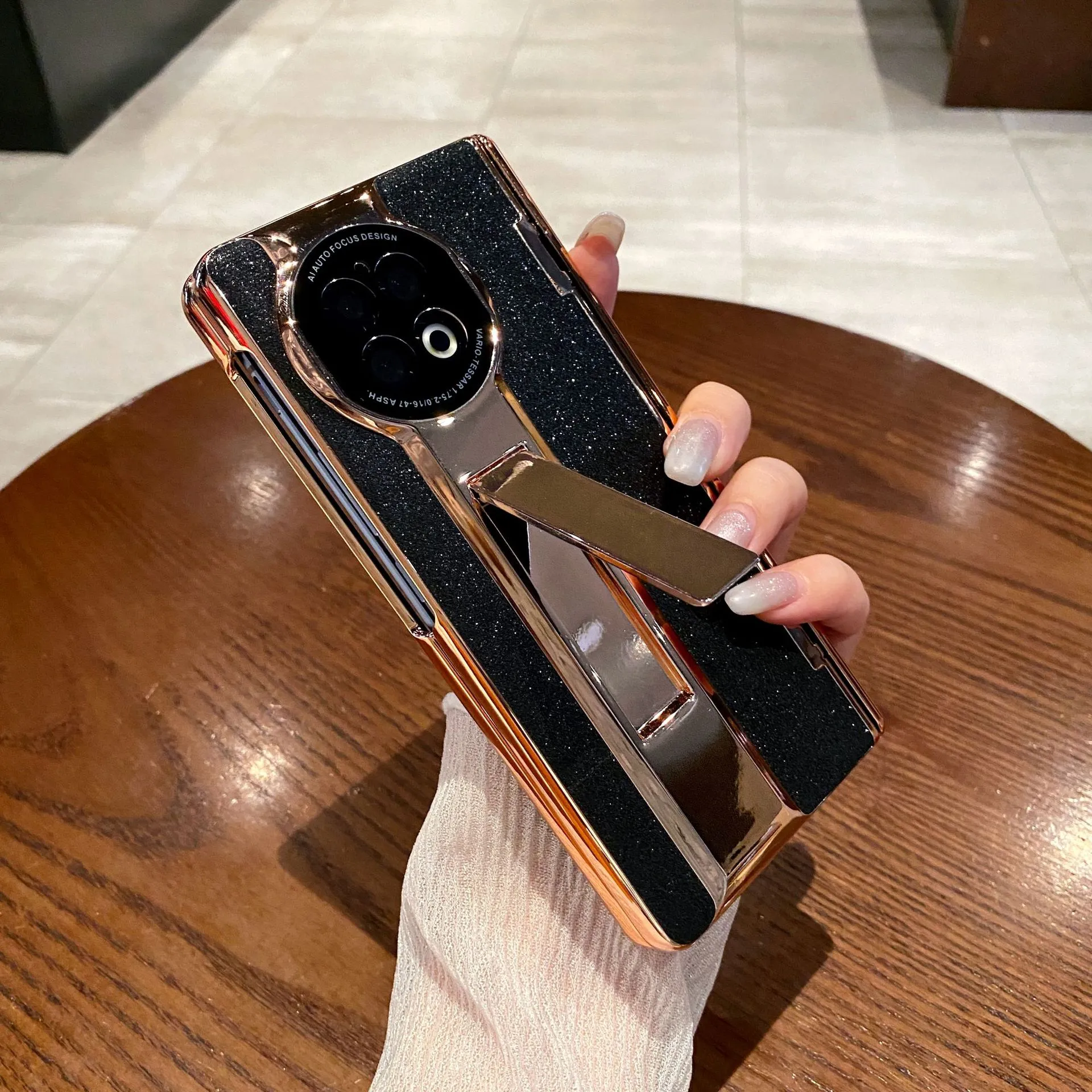 Compatible with vivo x fold2 phone case, XFOLD2 foldable screen glitter leather hinge full-coverage drop-proof protective case