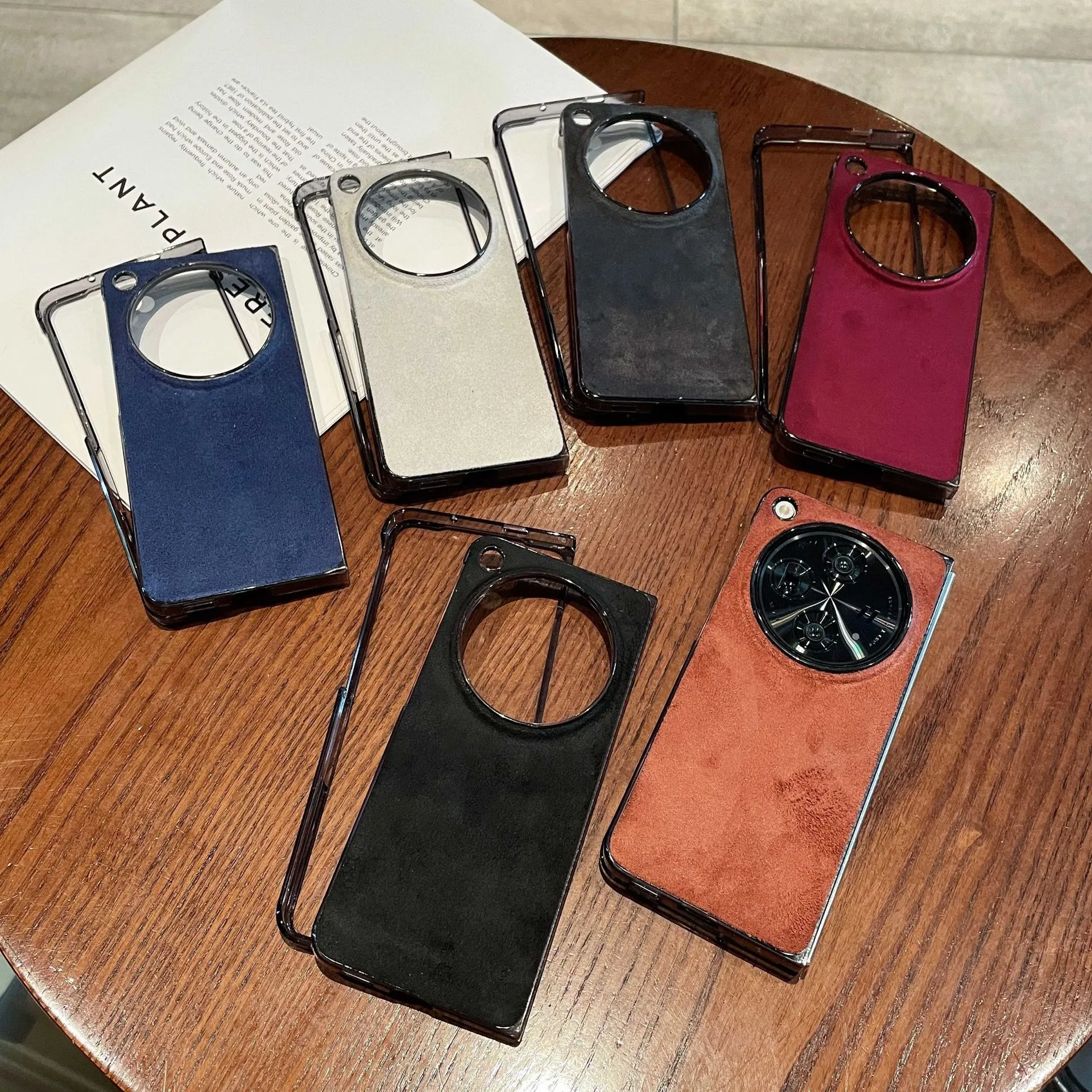 Compatible with OPPO Find N3 foldable phone case, FINDN3 suede solid color ultra-thin shockproof protective case