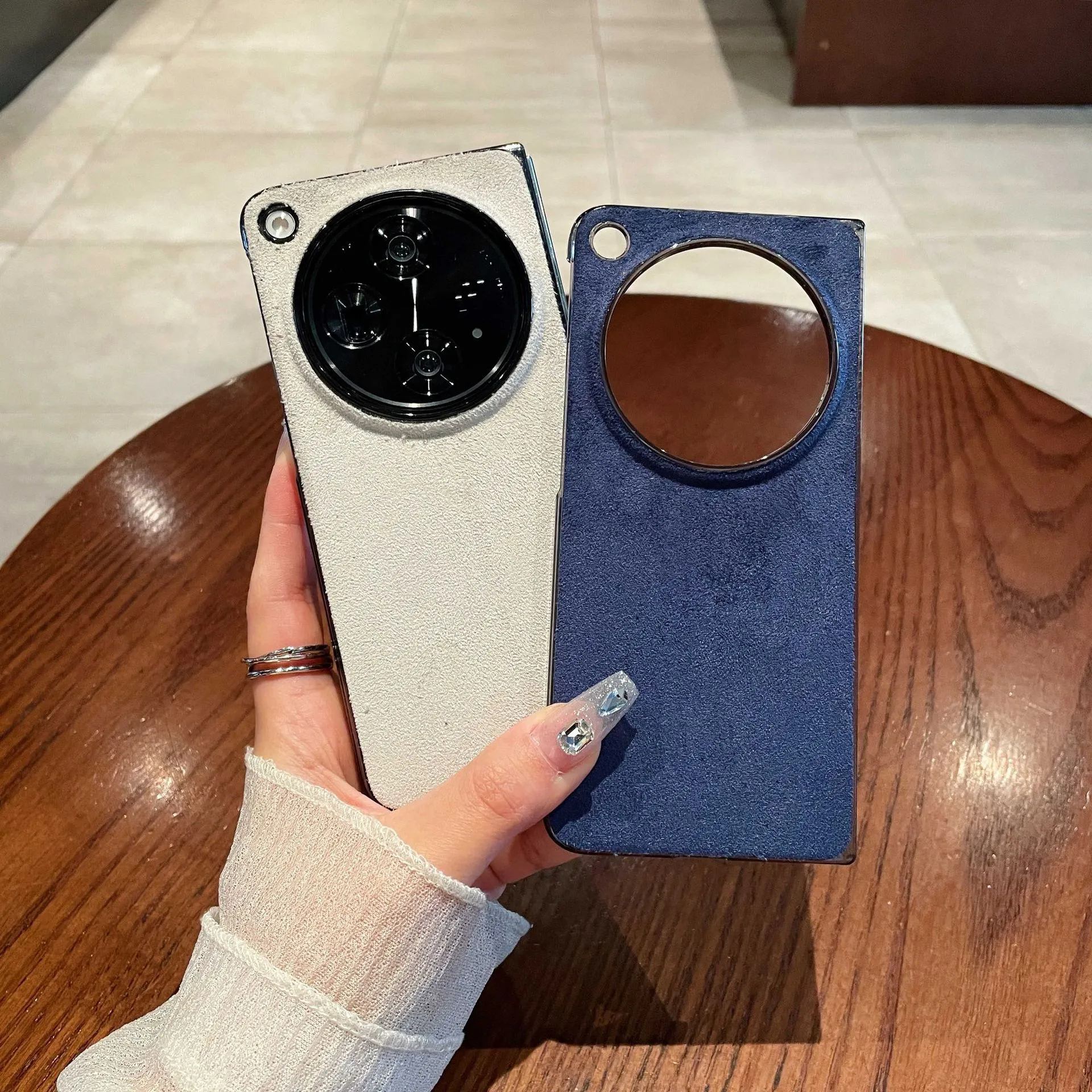 Compatible with OPPO Find N3 foldable phone case, FINDN3 suede solid color ultra-thin shockproof protective case