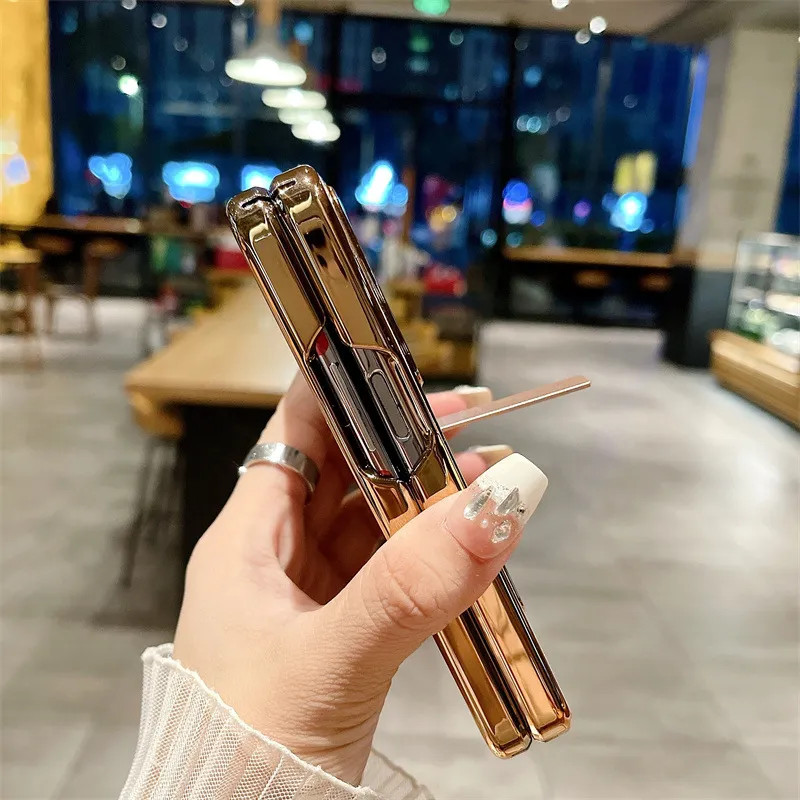 Compatible with OPPO Find N phone case, foldable screen protector, integrated glitter stand, drop-proof protective case