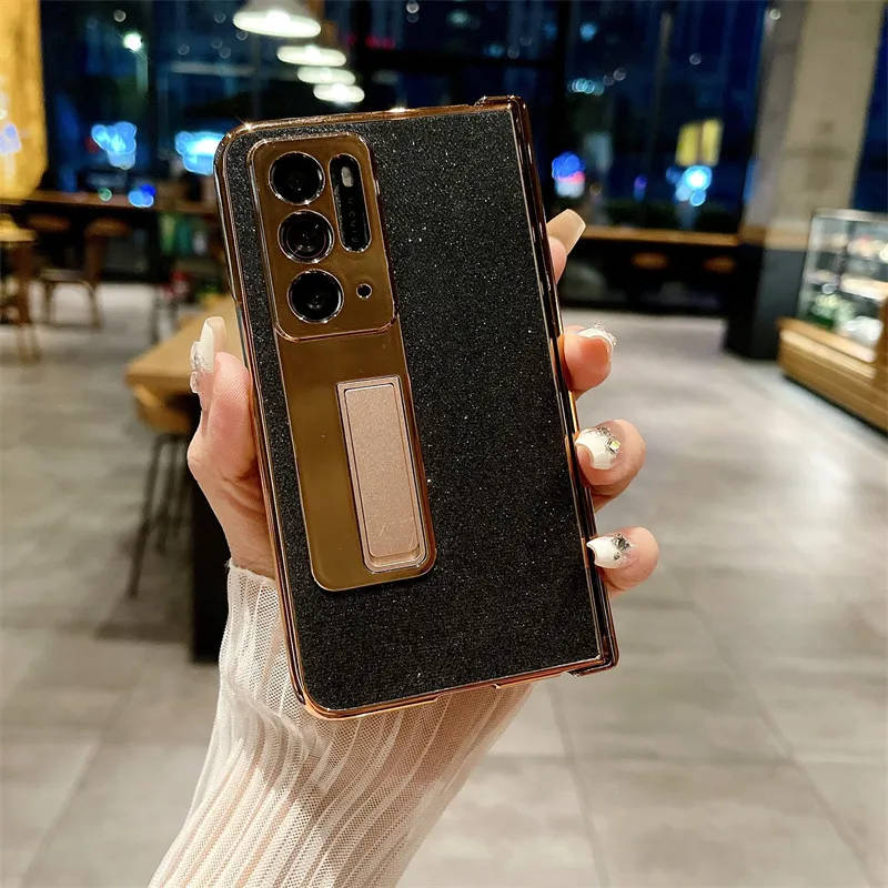 Compatible with OPPO Find N phone case, foldable screen protector, integrated glitter stand, drop-proof protective case