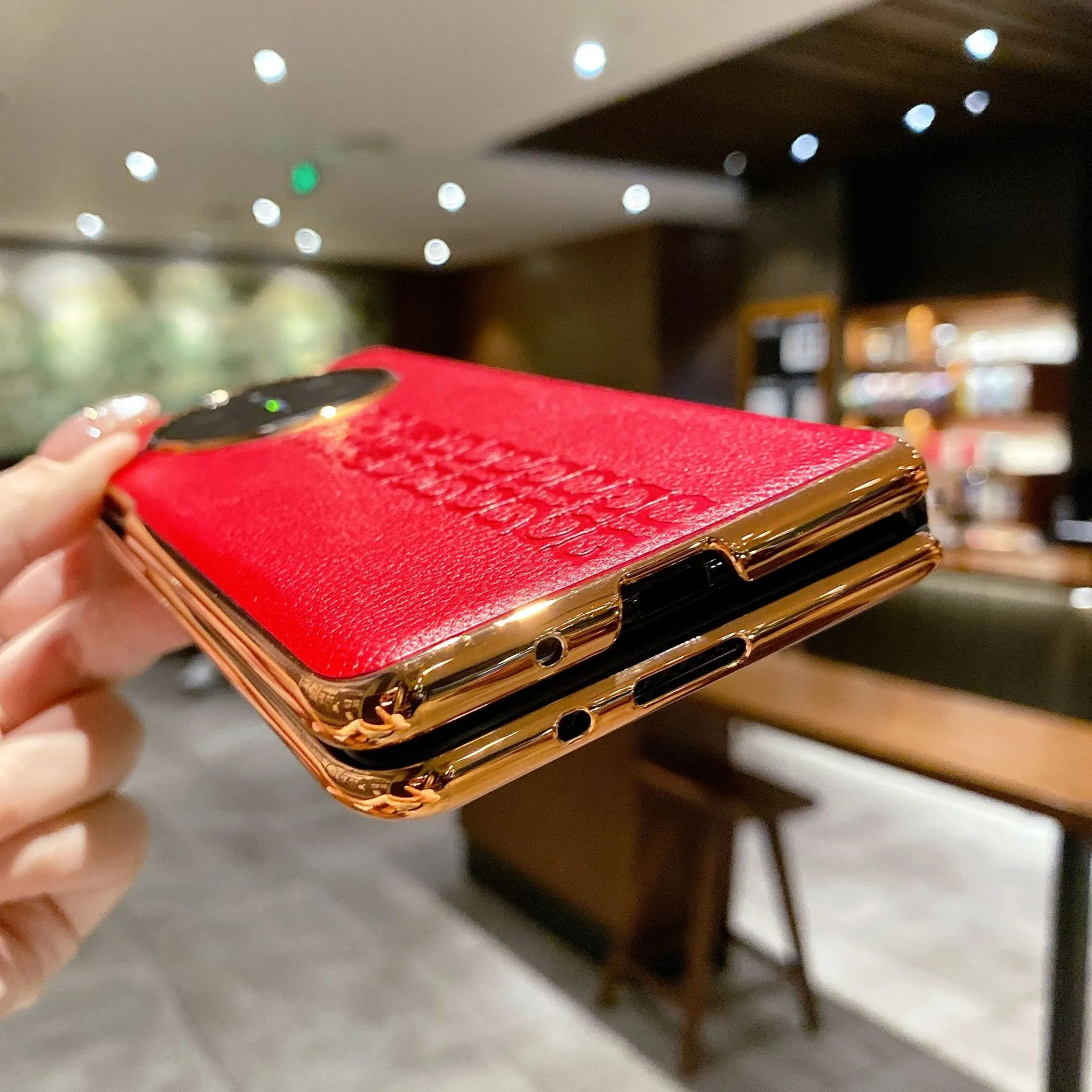 Compatible with Huawei Mate X5 phone case, MATE X3 foldable screen light luxury electroplated vegan leather drop-proof protective case