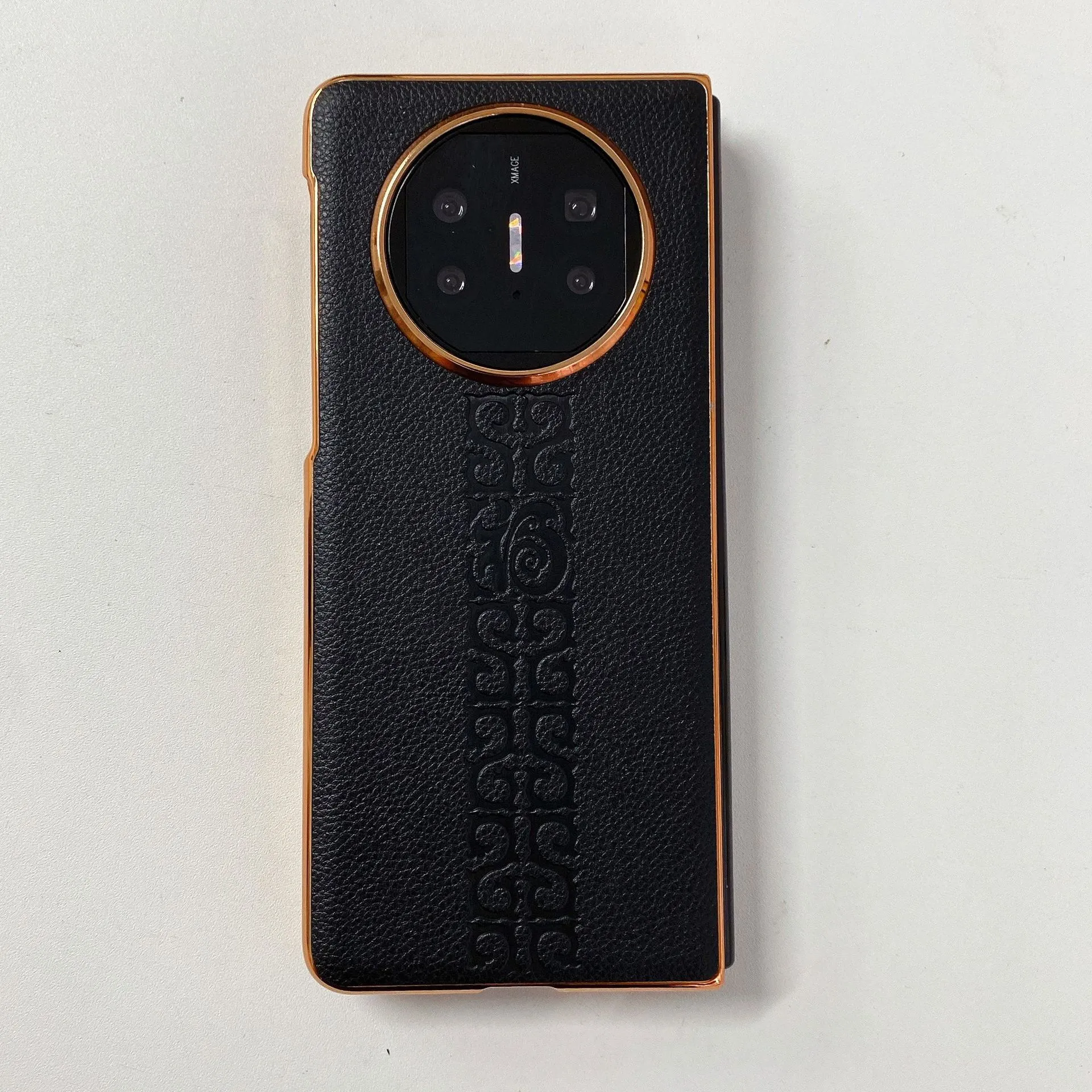 Compatible with Huawei Mate X5 phone case, MATE X3 foldable screen light luxury electroplated vegan leather drop-proof protective case