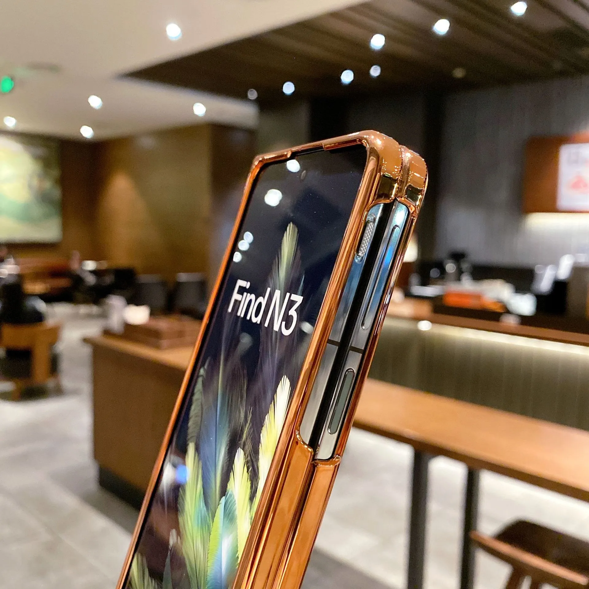 Compatible with OPPO Find N3 foldable phone case, FINDN3 vegan leather case with "Fu" character, ultra-thin and shockproof.