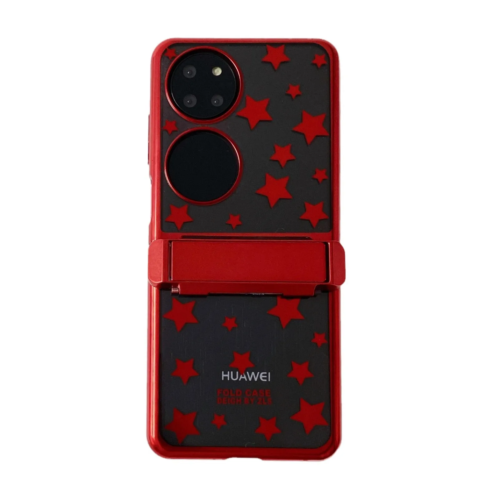 Huawei P50 Pocket phone case, foldable screen hinge, electroplated transparent, P50 treasure box, full-coverage stand, drop-proof and suitable.