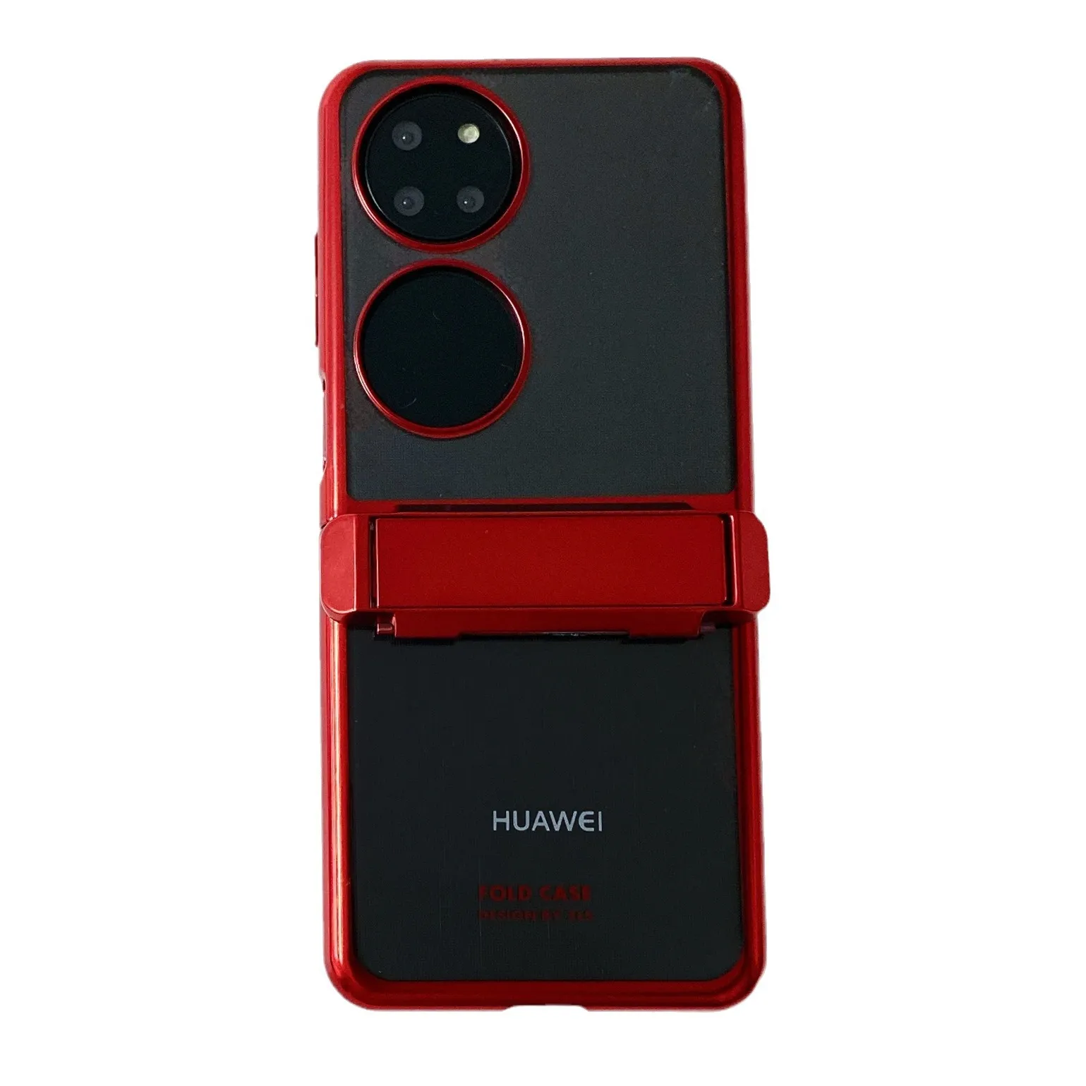 Huawei P50 Pocket phone case, foldable screen electroplated transparent protective case, P50 hinge bracket, drop-proof case.