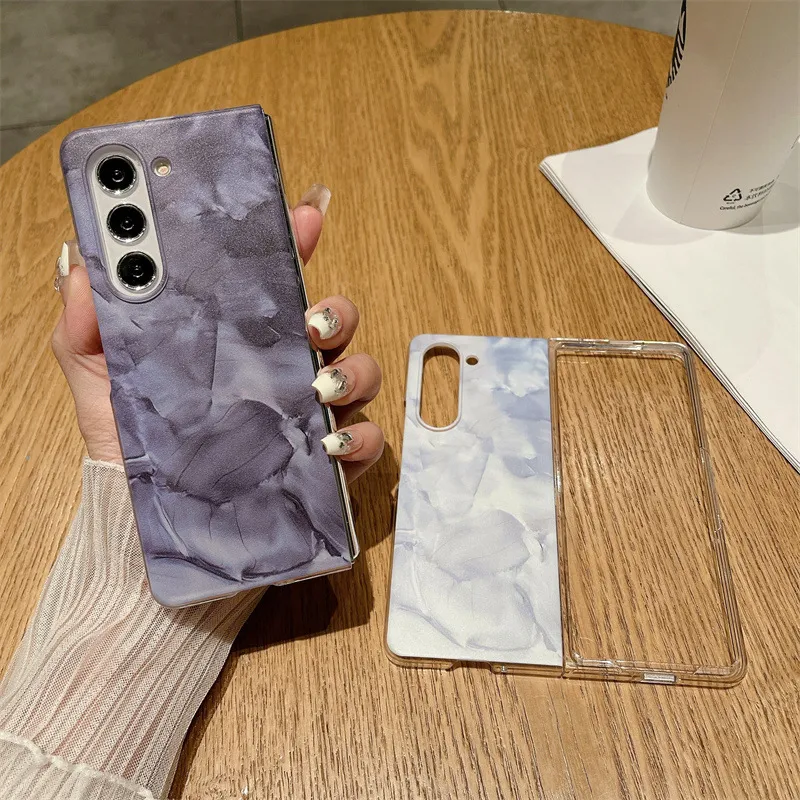 Compatible with Samsung Zfold 5 phone case FOLD4 foldable screen protective case business solid color FOLD3 shockproof case