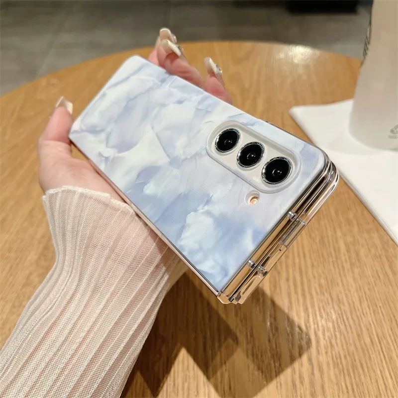 Compatible with Samsung Zfold 5 phone case FOLD4 foldable screen protective case business solid color FOLD3 shockproof case