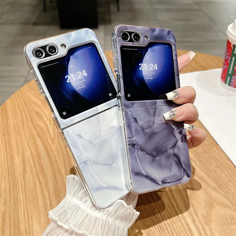 Compatible with Samsung Flip 5 phone case, FLIP4 foldable screen, light luxury solid color, simple and thin, drop-proof protective case