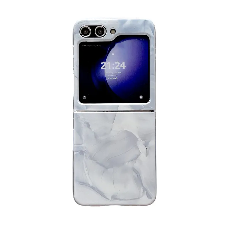 Compatible with Samsung Flip 5 phone case, FLIP4 foldable screen, light luxury solid color, simple and thin, drop-proof protective case