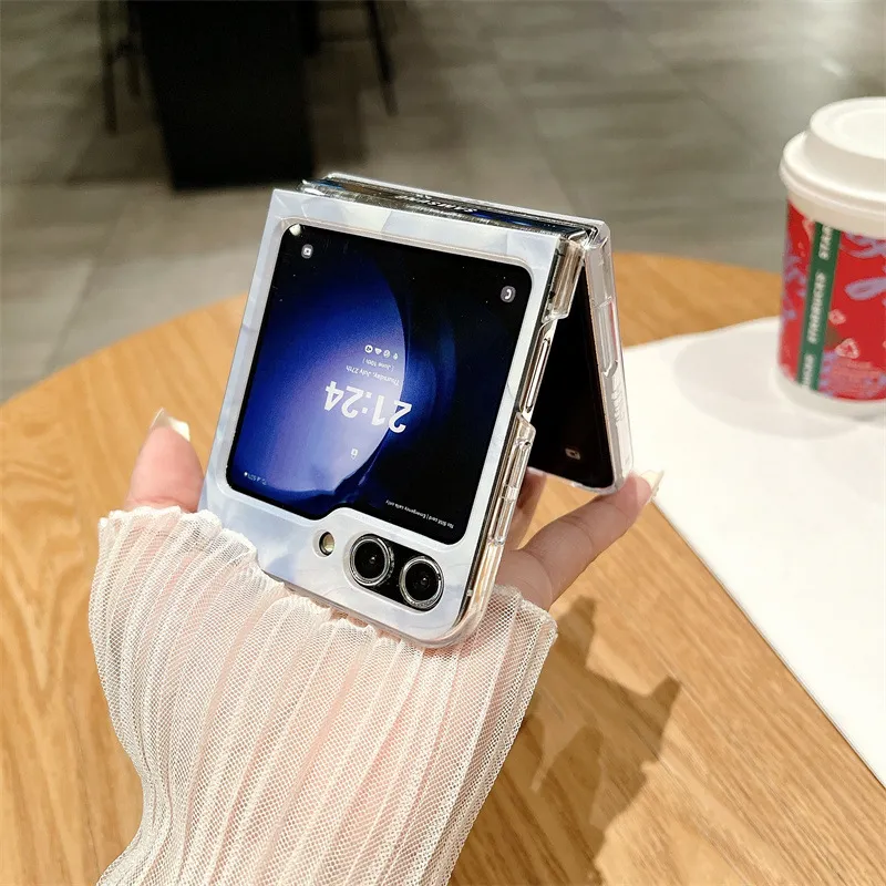 Compatible with Samsung Flip 5 phone case, FLIP4 foldable screen, light luxury solid color, simple and thin, drop-proof protective case