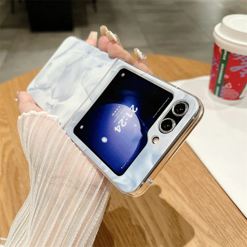 Compatible with Samsung Flip 5 phone case, FLIP4 foldable screen, light luxury solid color, simple and thin, drop-proof protective case
