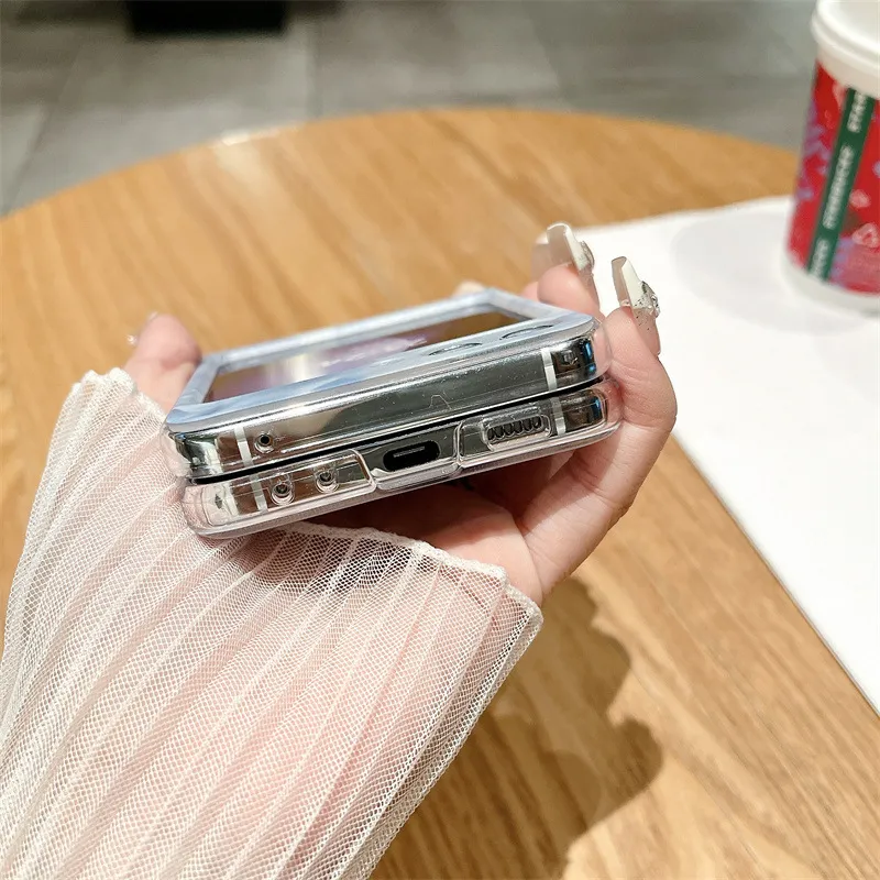 Compatible with Samsung Flip 5 phone case, FLIP4 foldable screen, light luxury solid color, simple and thin, drop-proof protective case