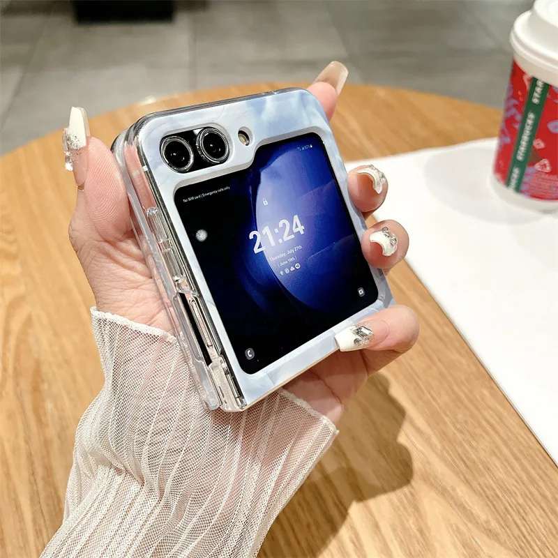 Compatible with Samsung Flip 5 phone case, FLIP4 foldable screen, light luxury solid color, simple and thin, drop-proof protective case