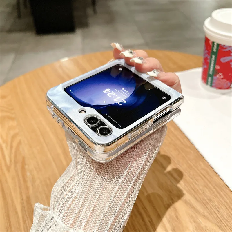 Compatible with Samsung Flip 5 phone case, FLIP4 foldable screen, light luxury solid color, simple and thin, drop-proof protective case