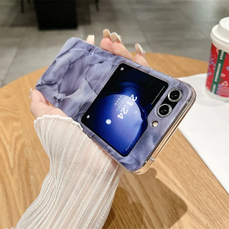 Compatible with Samsung Flip 5 phone case, FLIP4 foldable screen, light luxury solid color, simple and thin, drop-proof protective case