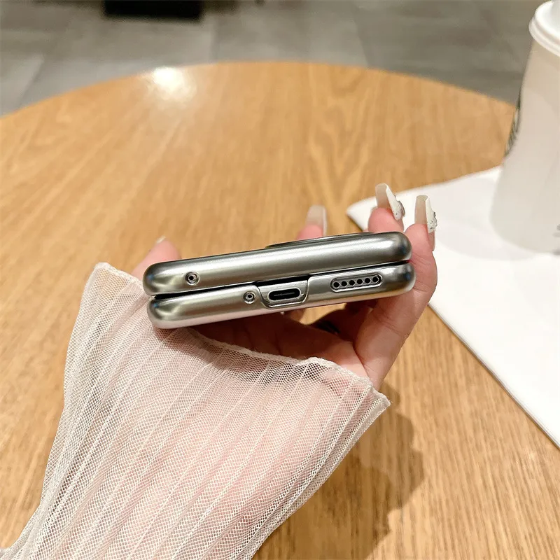 Compatible Huawei Pocket 2 phone case with P50 foldable screen, electroplated phantom art pattern, full-coverage drop-proof protective leather case.