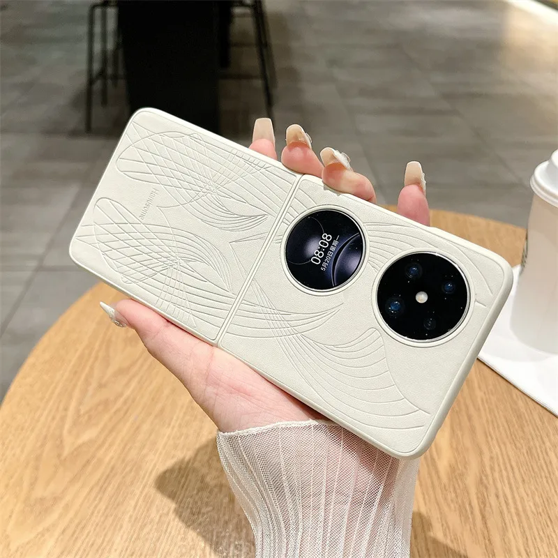 Huawei Pocket 2 Phone Case, P50 Treasure Box Foldable Screen Protective Leather Case, Vegan Leather Art Texture, 5G Drop Protection