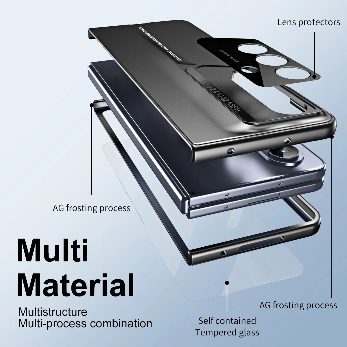 Compatible with Samsung Zfold 8 Ultra phone case, FOLD8 foldable screen protector, Porsche design, integrated shockproof case