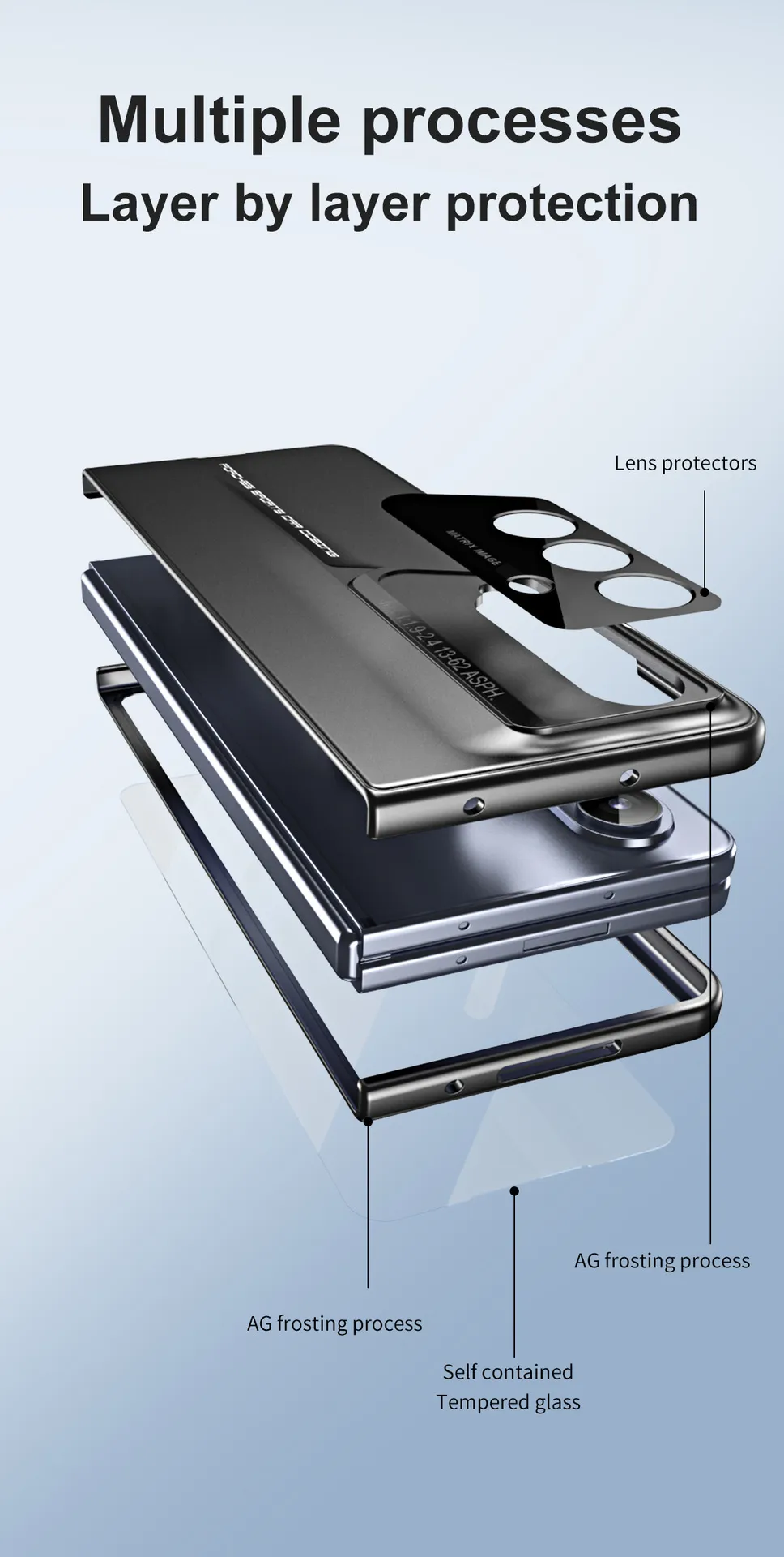 Compatible with Samsung Zfold 8 Ultra phone case, FOLD8 foldable screen protector, Porsche design, integrated shockproof case