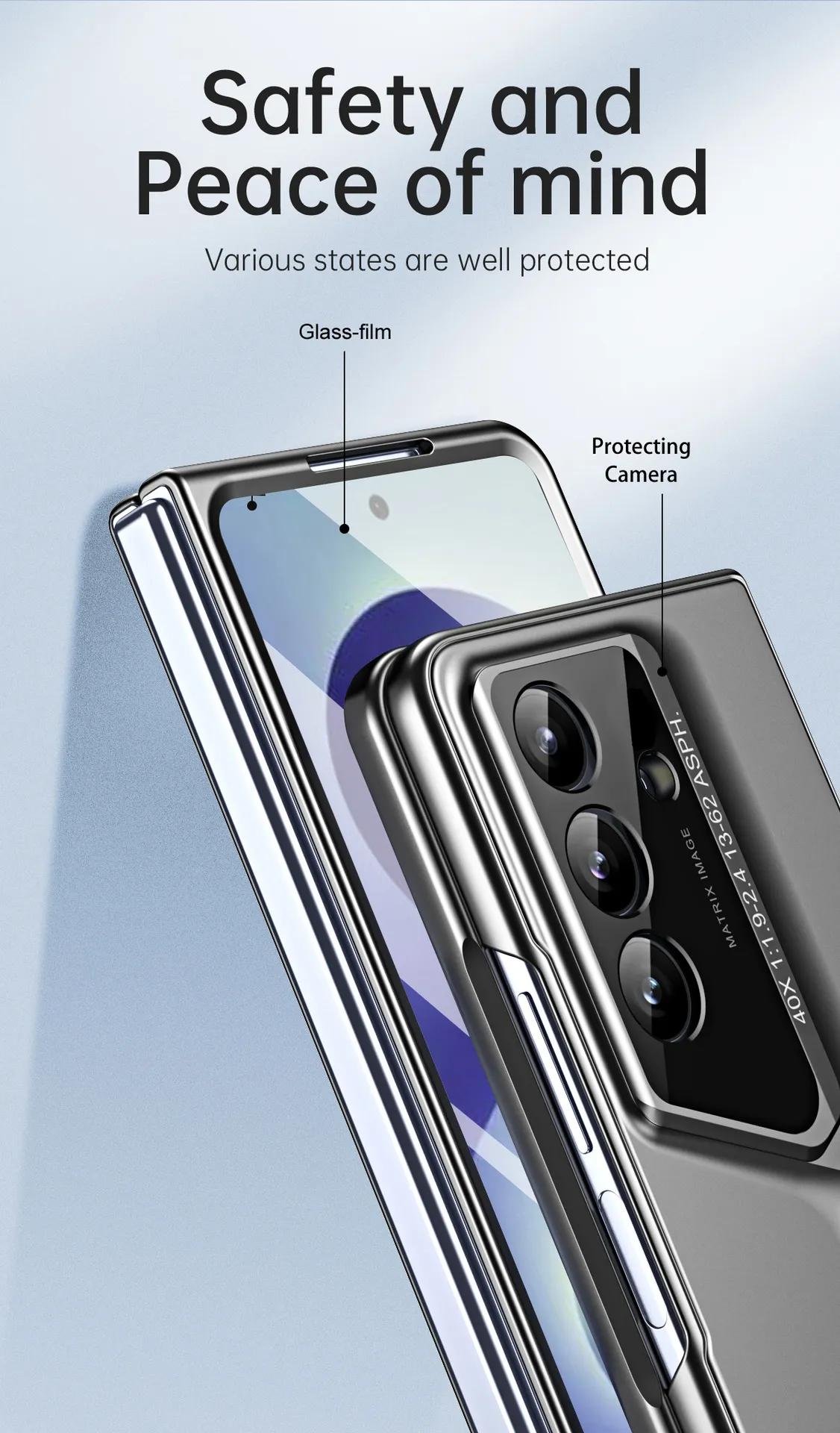 Compatible with Samsung Zfold 8 Ultra phone case, FOLD8 foldable screen protector, Porsche design, integrated shockproof case