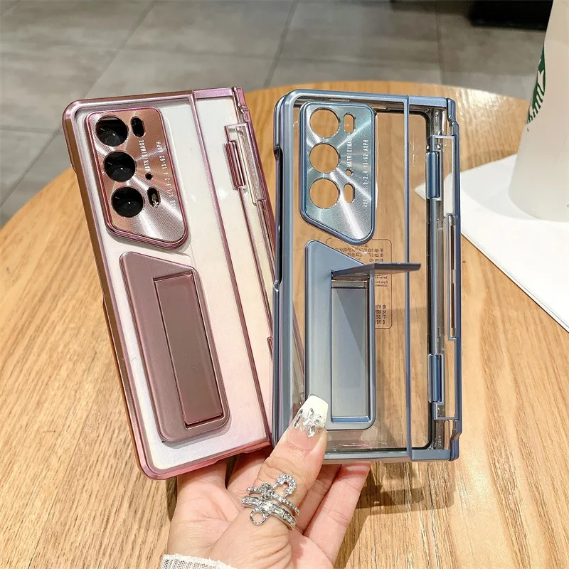 Honor Magic V2rsr phone case, foldable screen protector, electroplated transparent drop-proof protective case.