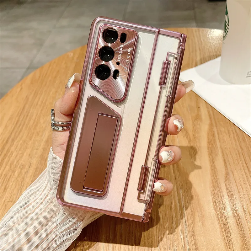 Honor Magic V2rsr phone case, foldable screen protector, electroplated transparent drop-proof protective case.