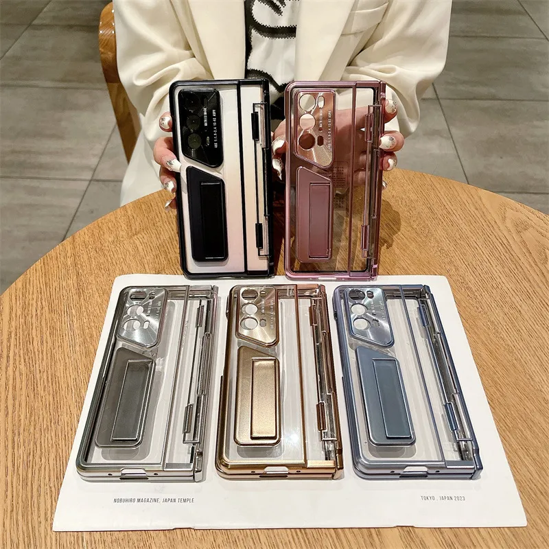 Honor Magic V2rsr phone case, foldable screen protector, electroplated transparent drop-proof protective case.
