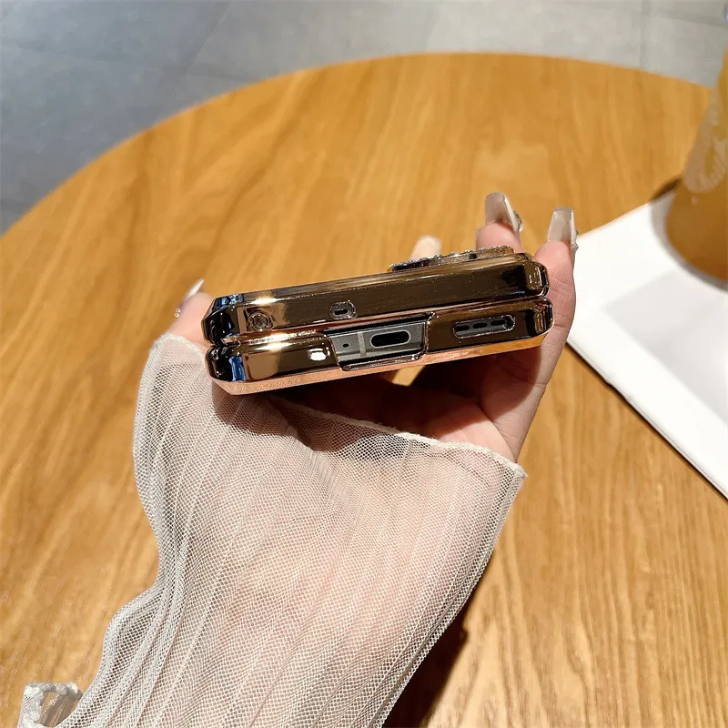 Suitable for OPPO Find N3 Flip phone case with vegan leather hinge and N3FLIP diamond lens shockproof protective case