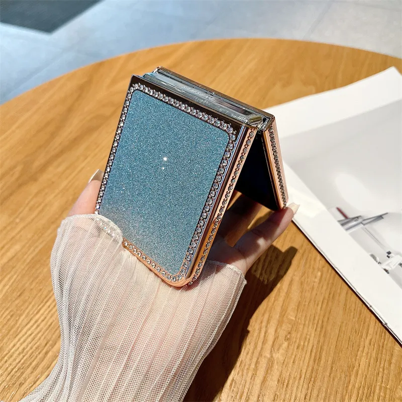 Compatible with Samsung ZFlip 7FE phone case, ZFLIP 6 foldable screen diamond glitter full-coverage drop-proof protective leather case