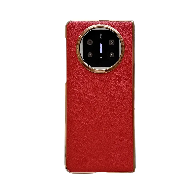 Compatible with Huawei Mate X5 phone case, MATE X3 foldable screen, light luxury electroplated leather hinge, drop-proof protective case