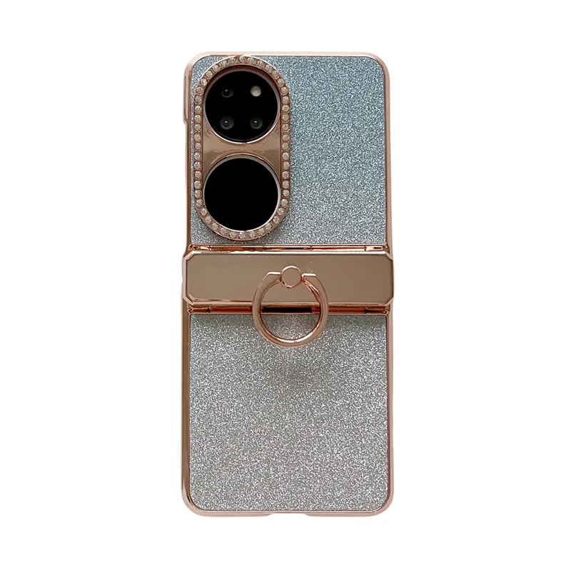 Huawei P50 Pocket Phone Case, P50 Foldable Screen Protector, Glitter, Vegan Leather, Hinge, Full Coverage, Drop Protection