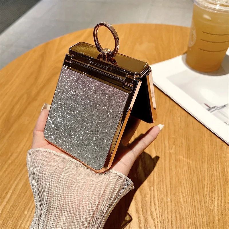 Huawei P50 Pocket Phone Case, P50 Foldable Screen Protector, Glitter, Vegan Leather, Hinge, Full Coverage, Drop Protection